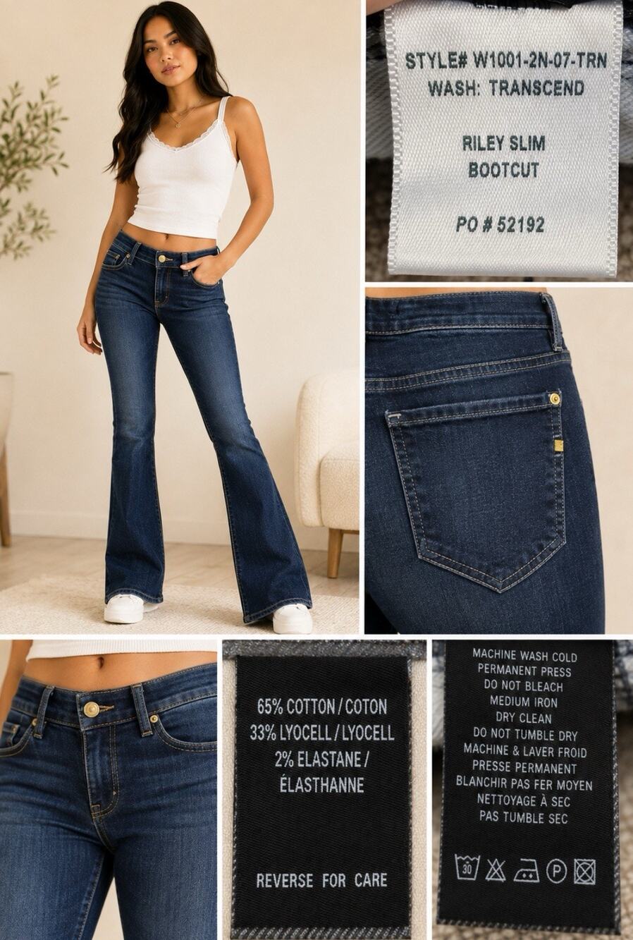 Y2K Indie Sleaze Genetic Denim Riley Slim Bootcut Jeans Size 27 Dark Wash Indigo